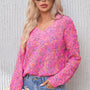 Heathered V-Neck Dropped Shoulder Sweater - Crazy Like a Daisy Boutique #