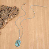 Artificial Turquoise Pendant Alloy Necklace - Crazy Like a Daisy Boutique #