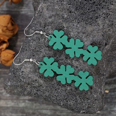Lucky Clover Wooden Dangle Earrings - Crazy Like a Daisy Boutique #