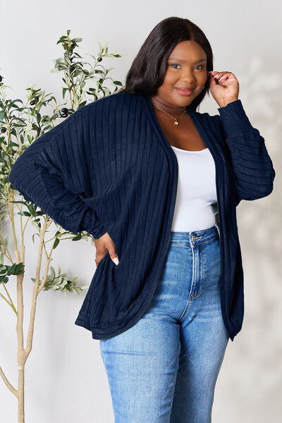 Basic Bae Full Size Ribbed Cocoon Cardigan - Crazy Like a Daisy Boutique