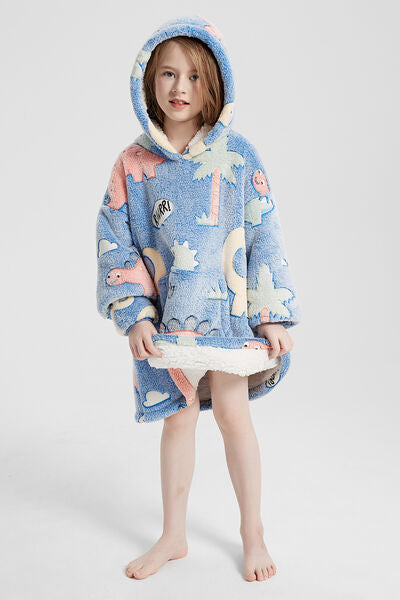 Luminous Pattern Oversize Long Sleeve Fuzzy Hoodie - Crazy Like a Daisy Boutique #