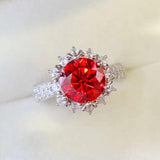 2 Carat Moissanite 925 Sterling Silver Halo Ring - Crazy Like a Daisy Boutique