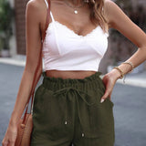 Tied High Waist Shorts with Pockets - Crazy Like a Daisy Boutique #