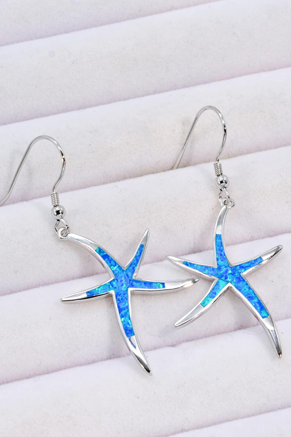 Blue Opal Starfish Drop Earrings - Crazy Like a Daisy Boutique #