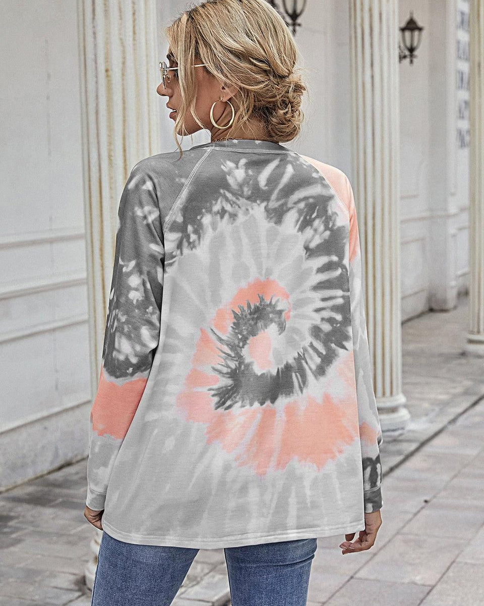 Printed Round Neck Raglan Sleeve Tee - Crazy Like a Daisy Boutique