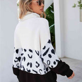 Leopard Color Block Turtleneck Sweater - Crazy Like a Daisy Boutique #