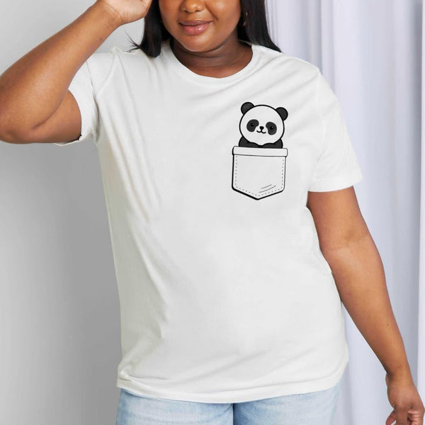 Simply Love Full Size Panda Graphic Cotton Tee - Crazy Like a Daisy Boutique #