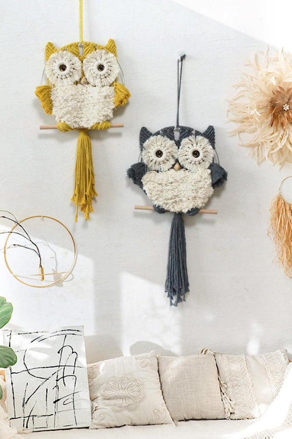Hand-Woven Tassel Owl Macrame Wall Hanging - Crazy Like a Daisy Boutique