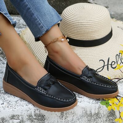 Weave Wedge Heeled Loafers - Crazy Like a Daisy Boutique #