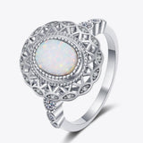 Feeling The Love 925 Sterling Silver Round Opal Ring - Crazy Like a Daisy Boutique