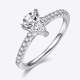 1 Carat Moissanite 925 Sterling Silver Side Stone Ring - Crazy Like a Daisy Boutique