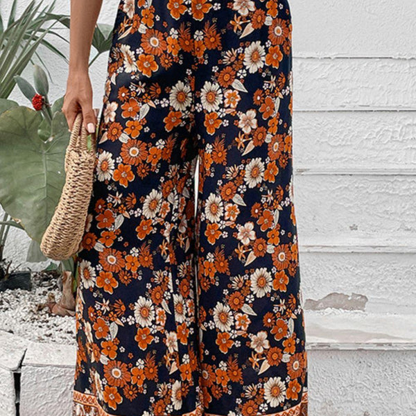 Floral Wide Leg Pants with Pockets - Crazy Like a Daisy Boutique #