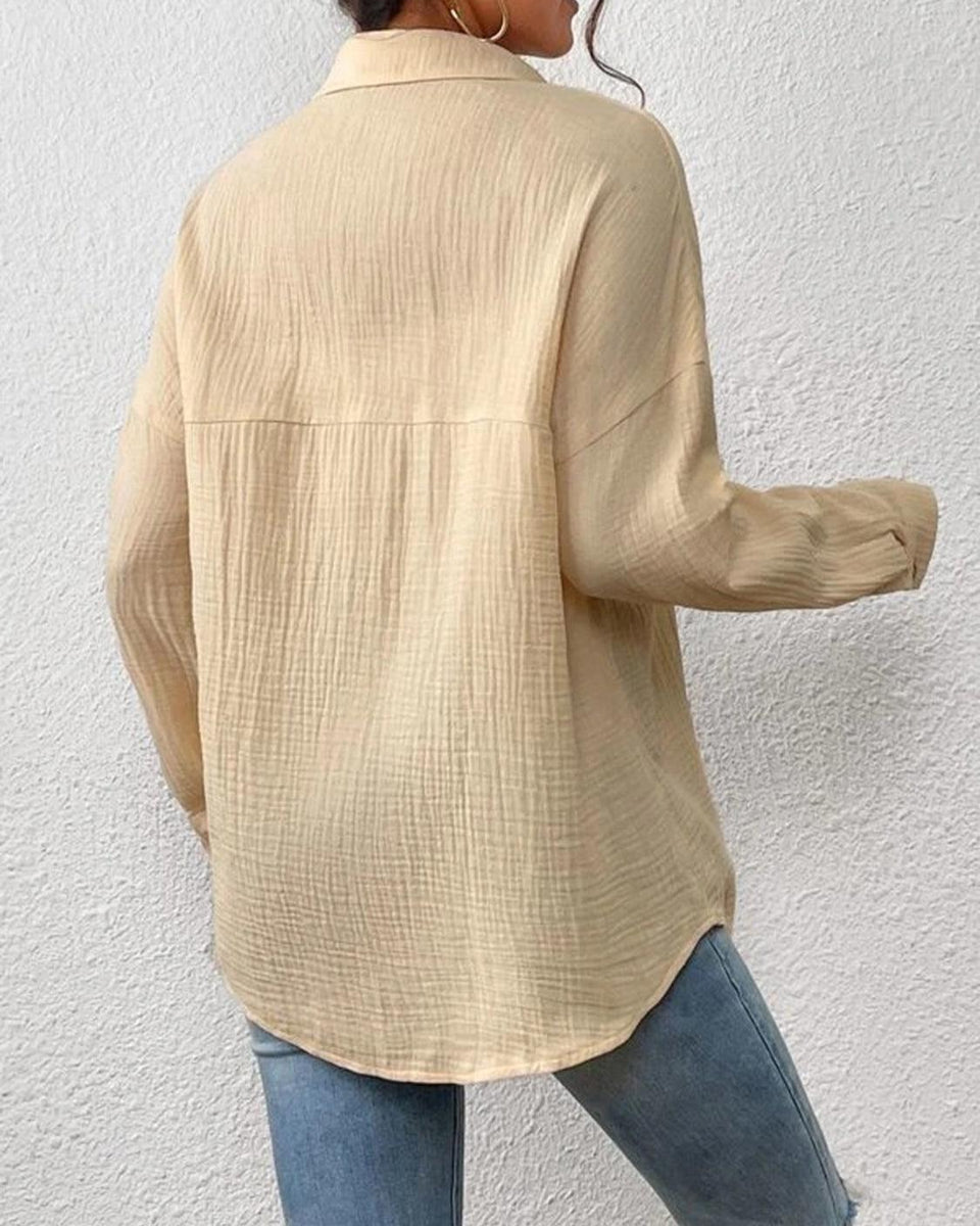 Textured Drop Shoulder Shirt Jacket - Crazy Like a Daisy Boutique