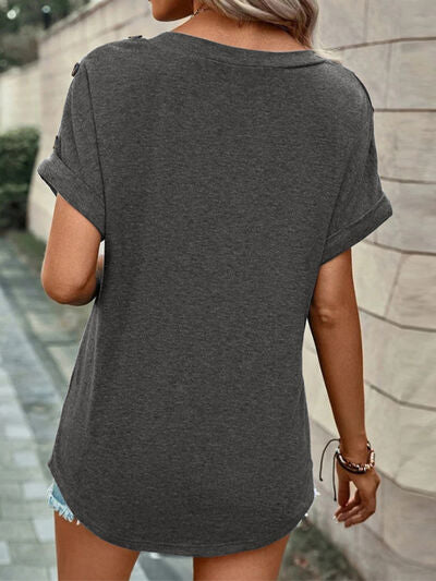 V-Neck Short Sleeve T-Shirt