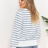 Double Take Striped Long Sleeve Round Neck Top - Crazy Like a Daisy Boutique