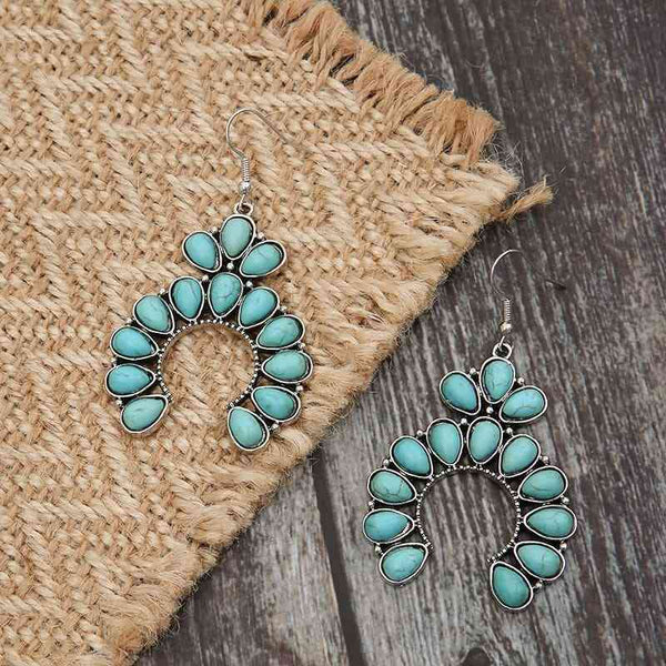 Artificial Turquoise Drop Earrings - Crazy Like a Daisy Boutique #
