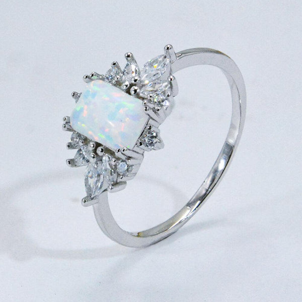 Zircon and Opal Ring 925 Sterling Silver - Crazy Like a Daisy Boutique
