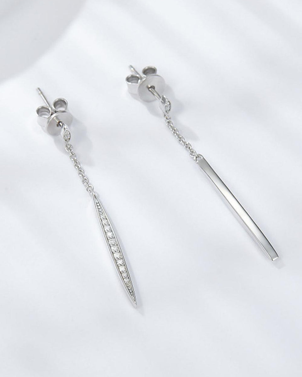 Elegant Moissanite 925 Sterling Silver Drop Earrings - Crazy Like a Daisy Boutique