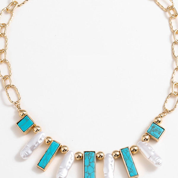 Turquoise Alloy Necklace - Crazy Like a Daisy Boutique