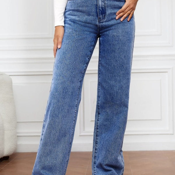 High Waist Straight Jeans - Crazy Like a Daisy Boutique #