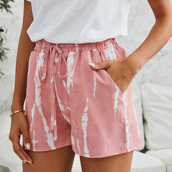 Tie-Dye Drawstring Waist Shorts with Pockets - Crazy Like a Daisy Boutique #