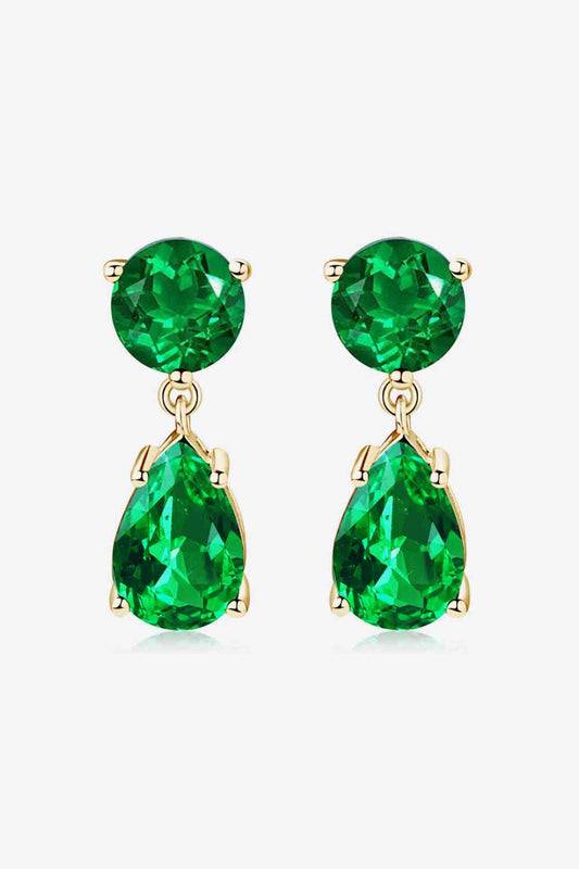 Lab-Grown Emerald Drop Earrings - Crazy Like a Daisy Boutique #