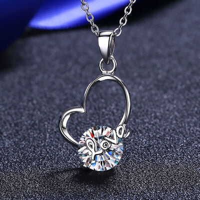 2 Carat Moissanite Heart 925 Sterling Silver Necklace - Crazy Like a Daisy Boutique #