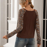 Leopard Twist Front Cold-Shoulder Tee - Crazy Like a Daisy Boutique