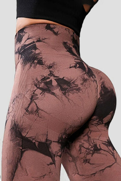 Printed High Waist Active Leggings - Crazy Like a Daisy Boutique
