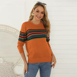 Striped Round Neck Long Sleeve Sweater - Crazy Like a Daisy Boutique