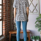 Heimish Leopard Round Neck Petal Sleeve T-Shirt - Crazy Like a Daisy Boutique #