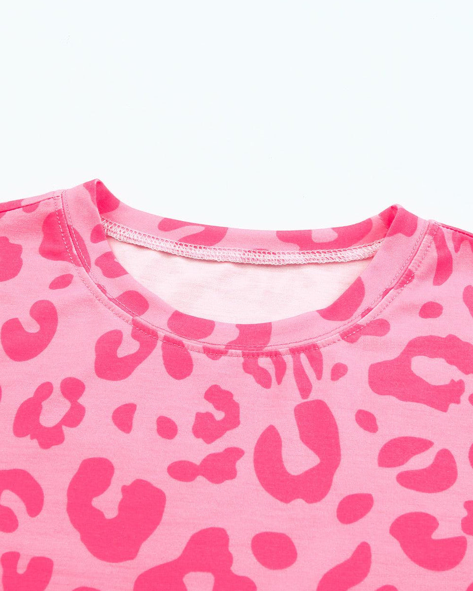 Leopard Round Neck Tee - Crazy Like a Daisy Boutique