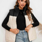 Two-Tone Zip-Up Vest - Crazy Like a Daisy Boutique #