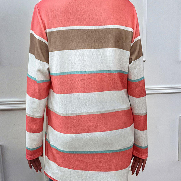 Striped Open Front Longline Cardigan - Crazy Like a Daisy Boutique #