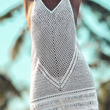 Double Take Openwork V-Neck Tank Knit Cover Up - Crazy Like a Daisy Boutique #