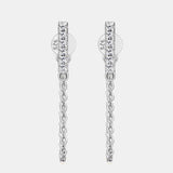 Moissanite 925 Sterling Silver Connected Earrings - Crazy Like a Daisy Boutique #