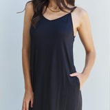 Ninexis Good Energy Full Size Cami Side Slit Maxi Dress in Black - Crazy Like a Daisy Boutique