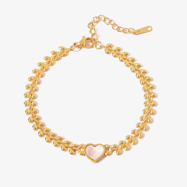 Leaf Chain Heart Bracelet - Crazy Like a Daisy Boutique #