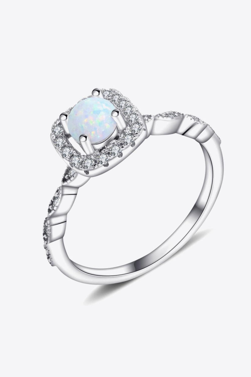 Inlaid Opal Ring - 925 Sterling Silver - Crazy Like a Daisy Boutique