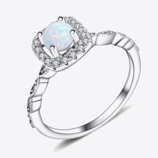 Inlaid Opal Ring - 925 Sterling Silver - Crazy Like a Daisy Boutique