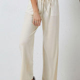 Smocked Waist Drawstring Pocketed Pants - Crazy Like a Daisy Boutique #