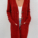 Cable-Knit Button Down Cardigan with Pockets - Crazy Like a Daisy Boutique