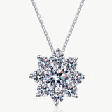 1 Carat Moissanite Floral-Shaped Pendant Necklace - Crazy Like a Daisy Boutique #
