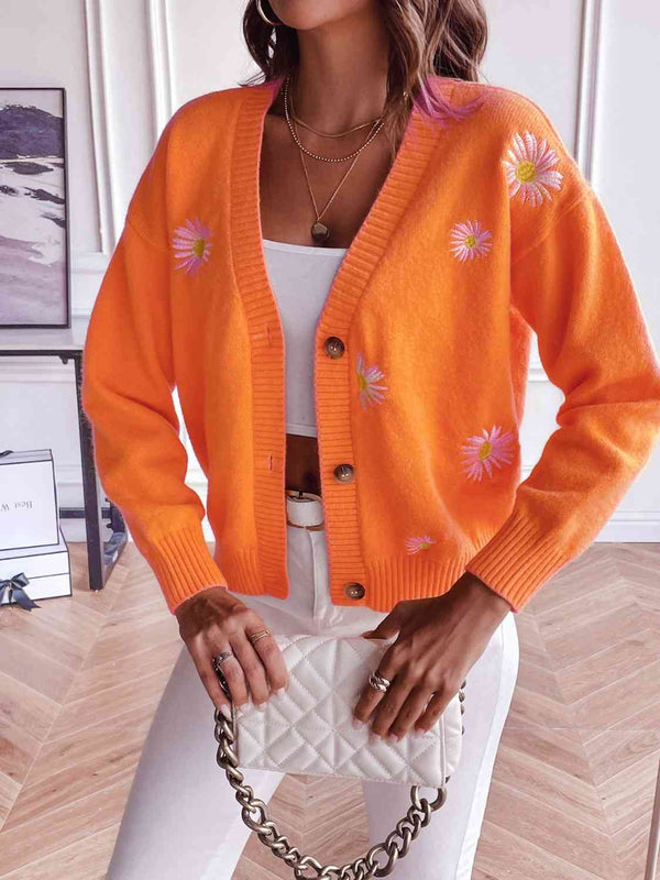 Floral Button Up Cardigan - Crazy Like a Daisy Boutique