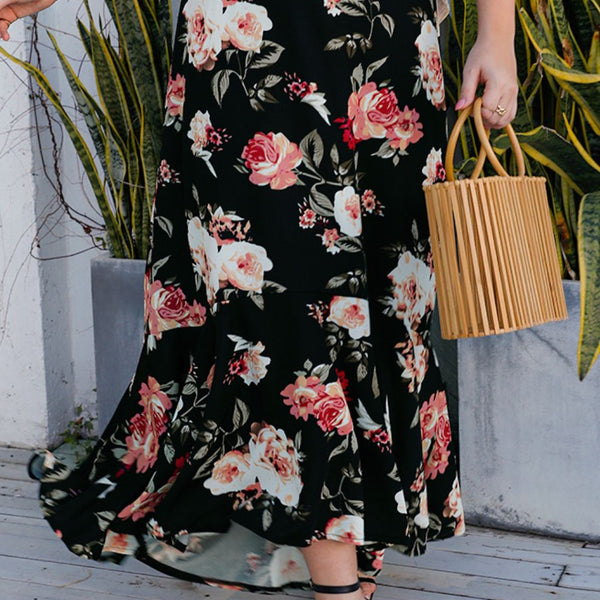 Plus Size Floral High-Rise Skirt - Crazy Like a Daisy Boutique