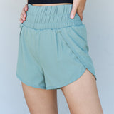 Ninexis Stay Active High Waistband Active Shorts in Pastel Blue - Crazy Like a Daisy Boutique #