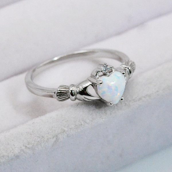 Heart Opal Ring 925 Sterling Silver - Crazy Like a Daisy Boutique
