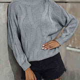 Rib-Knit Mock Neck Sweater - Crazy Like a Daisy Boutique #