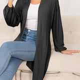 Dropped Shoulder Open Front Longline Cardigan - Crazy Like a Daisy Boutique