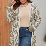 Plus Size Printed Long Sleeve Cardigan - Crazy Like a Daisy Boutique #